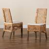 Baxton Studio Argos Modern Bohemian Natural Brown Rattan Dining Chair, PK2 209-2PC-12800